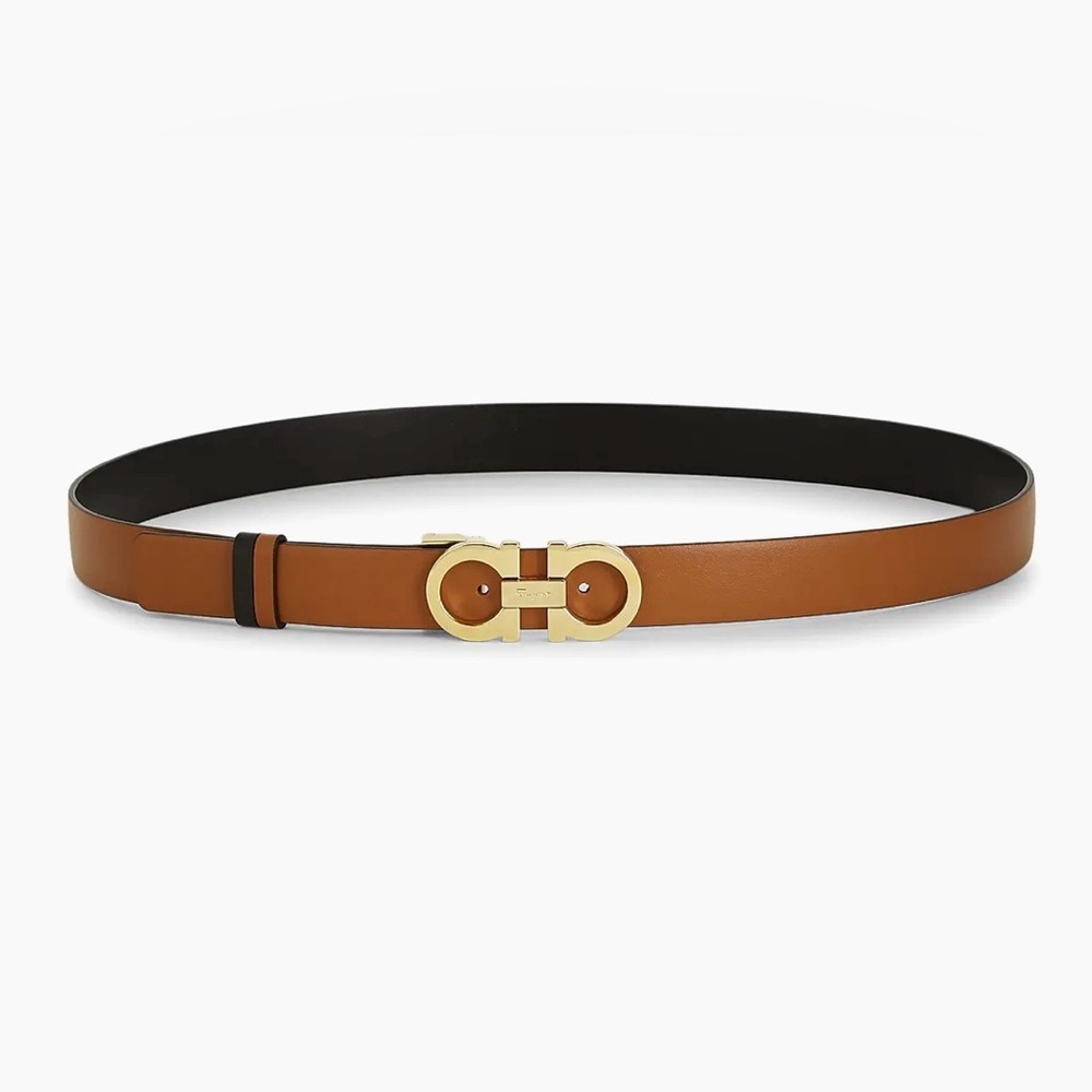 Salvatore Ferragamo Reversable Belt with Gold Clasp